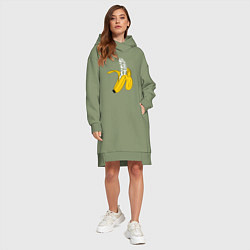 Женское худи-платье Заводной банан, цвет: авокадо — фото 2