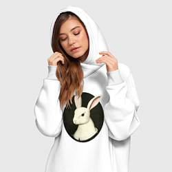 Женское худи-платье Средневековый кролик, цвет: белый — фото 2