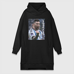 Женское худи-платье Viva la Argentina - Lionel Messi - world champion, цвет: черный