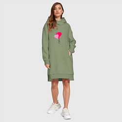 Женское худи-платье Шарики на День Влюбленных, цвет: авокадо — фото 2