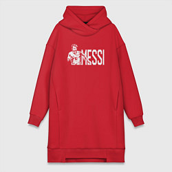 Женское худи-платье Football Messi, цвет: красный