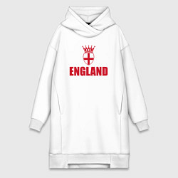 Женское худи-платье England king, цвет: белый