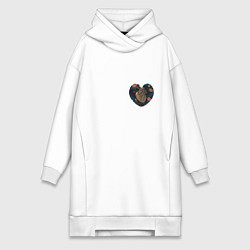 Женская толстовка-платье Сердце самуая
