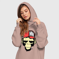 Женское худи-платье Monkey Swag, цвет: пыльно-розовый — фото 2