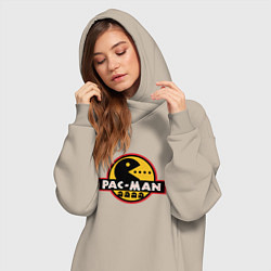 Женское худи-платье Pac-man game, цвет: миндальный — фото 2