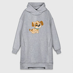 Женская толстовка-платье Милый мультяшный щенок