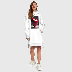 Женское худи-платье Сердечко, созданное нейросетью, цвет: белый — фото 2