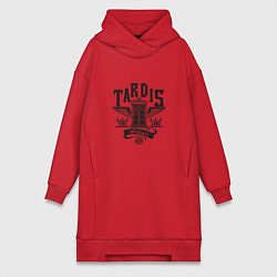 Женское худи-платье Tardis time lord, цвет: красный