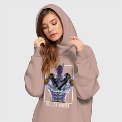 Женское худи-платье Killer Queen anime, цвет: пыльно-розовый — фото 2