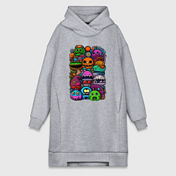 Женская толстовка-платье Милые монстрики