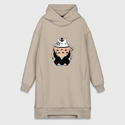 Женская толстовка-платье Totoro рокер