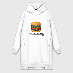 Женское худи-платье VAGburger tyres, цвет: белый