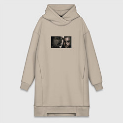 Женское худи-платье Главные герои - Одни из нас, цвет: миндальный