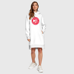 Женское худи-платье Atlanta hawks basketball, цвет: белый — фото 2