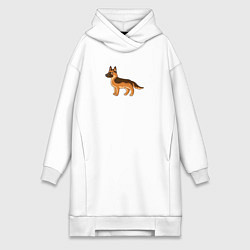 Женская толстовка-платье Мультяшная немецкая овчарка