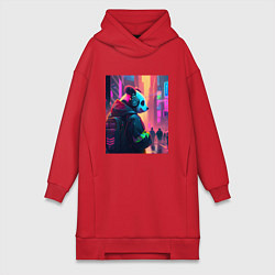 Женское худи-платье City panda, цвет: красный
