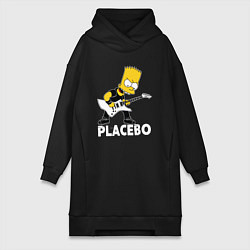 Женское худи-платье Placebo Барт Симпсон рокер, цвет: черный