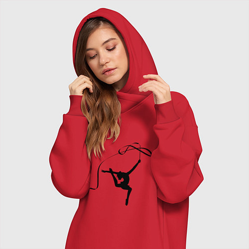 Женская толстовка-платье Гимнастка с лентой / Красный – фото 3
