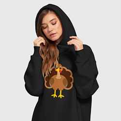 Женское худи-платье Turkey bird, цвет: черный — фото 2