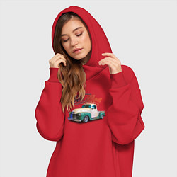 Женское худи-платье Американский пикап Chevrolet Thriftmaster, цвет: красный — фото 2