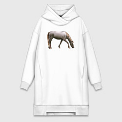 Женское худи-платье Креольская лошадь, цвет: белый