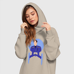 Женское худи-платье Звездный путь Джонатан Арчер, цвет: миндальный — фото 2