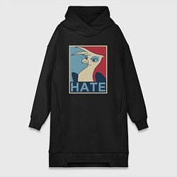 Женское худи-платье Hate bird, цвет: черный