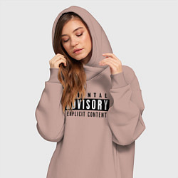 Женское худи-платье Parental advisory, цвет: пыльно-розовый — фото 2