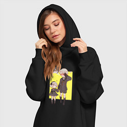 Женское худи-платье 2B and 9S, цвет: черный — фото 2