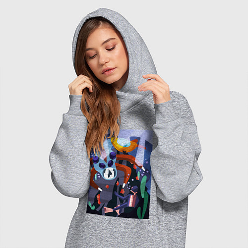 Женская толстовка-платье Subnautica морские чудовища / Меланж – фото 3