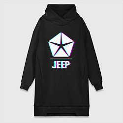 Женская толстовка-платье Значок Jeep в стиле glitch