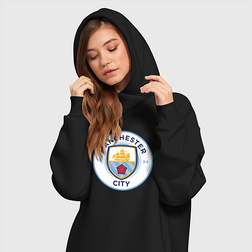 Женская толстовка-платье Manchester City FC / Черный – фото 3