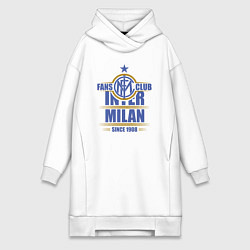 Женское худи-платье Inter Milan fans club, цвет: белый