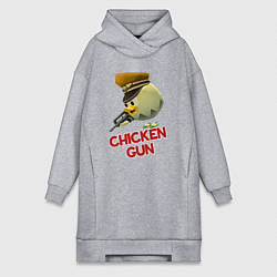 Женское худи-платье Chicken Gun logo, цвет: меланж