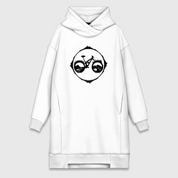 Женское худи-платье Горный велоспорт, цвет: белый