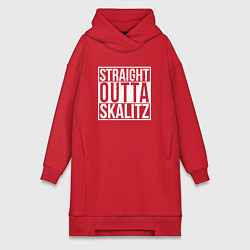 Женское худи-платье Straight outta Skalitz, цвет: красный