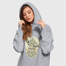 Женское худи-платье Рыцарь с пивной кружкой, цвет: меланж — фото 2