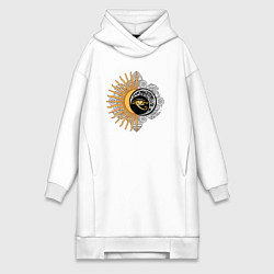 Женское худи-платье С солнцем и луной, цвет: белый