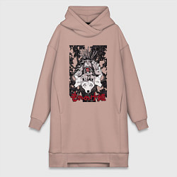 Женское худи-платье Mononoke all on the tree, цвет: пыльно-розовый