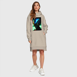Женское худи-платье Пришелец UFO, цвет: миндальный — фото 2