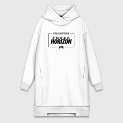 Женское худи-платье Forza Horizon gaming champion: рамка с лого и джой, цвет: белый