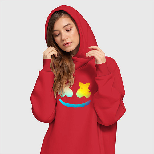 Женская толстовка-платье Маршмеллоу минимал / Красный – фото 3