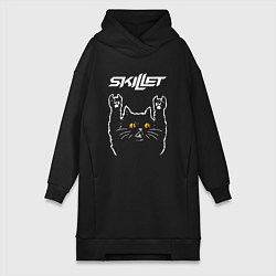 Женская толстовка-платье Skillet rock cat