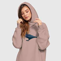 Женское худи-платье Ворон ожидает, цвет: пыльно-розовый — фото 2