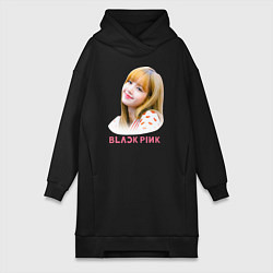 Женское худи-платье Lisa Blackpink, цвет: черный