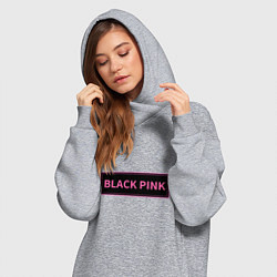 Женское худи-платье Логотип Блек Пинк, цвет: меланж — фото 2