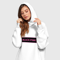 Женское худи-платье Логотип Блек Пинк, цвет: белый — фото 2