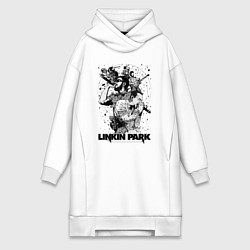 Женское худи-платье Linkin Park all, цвет: белый