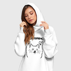 Женское худи-платье The Offspring - rock cat, цвет: белый — фото 2