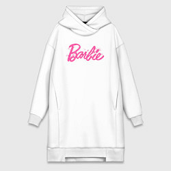 Женское худи-платье Блестящий логотип Барби, цвет: белый
